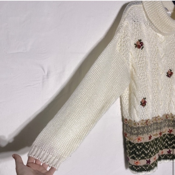 Vintage Huntington Ridge Hand Knit Turtleneck Sweater L - Picture 11 of 13